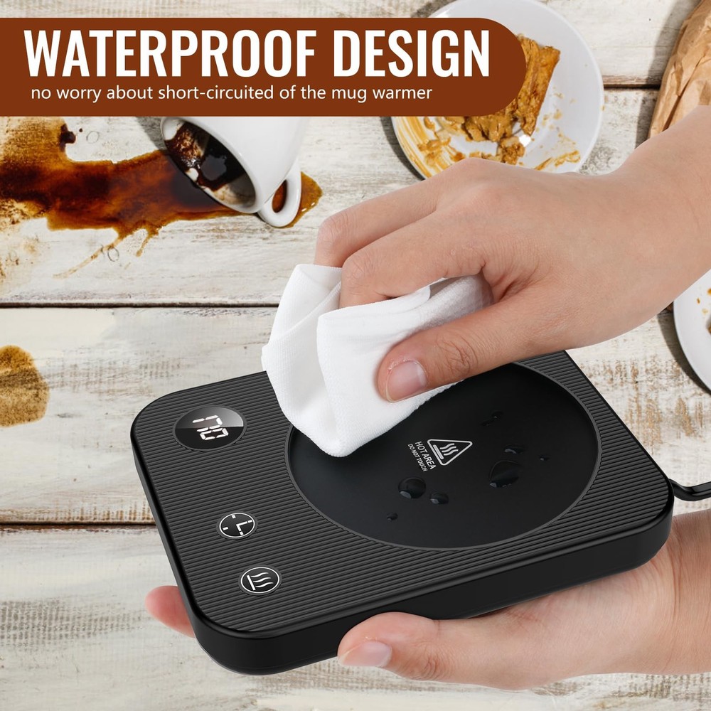 Mug Warmer,3-Temp Settings Coffee Warmer,Automatic Shut Off Black, Black