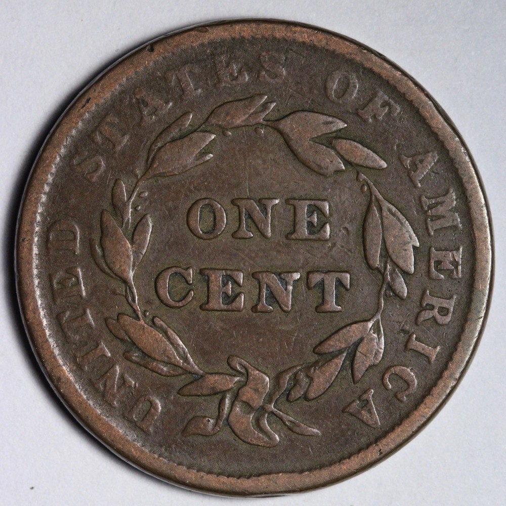 1839 Booby Head Coronet Head Large Cent VF E123 KZTNM