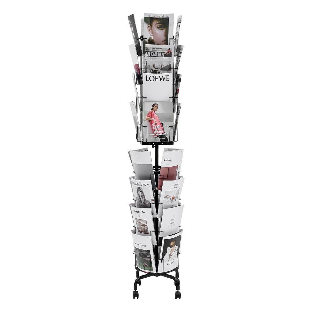 Greeting Cards Display Rack,32 Pockets Rotating Postcard Brochure Display Stand,