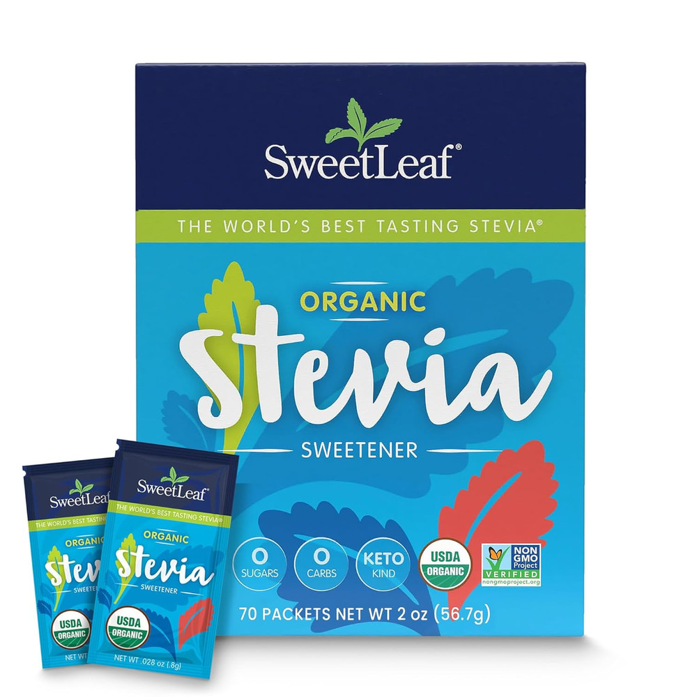 Organic Stevia Powder Packets - Zero Calorie Sweetener with Stevia Leaf Extract,
