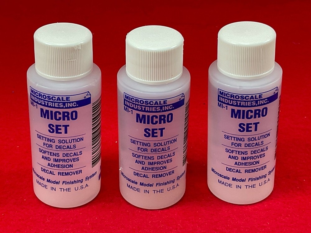 3 Microscale Industries MI1 MICRO SET  1 oz bottles Decal Setting Solution
