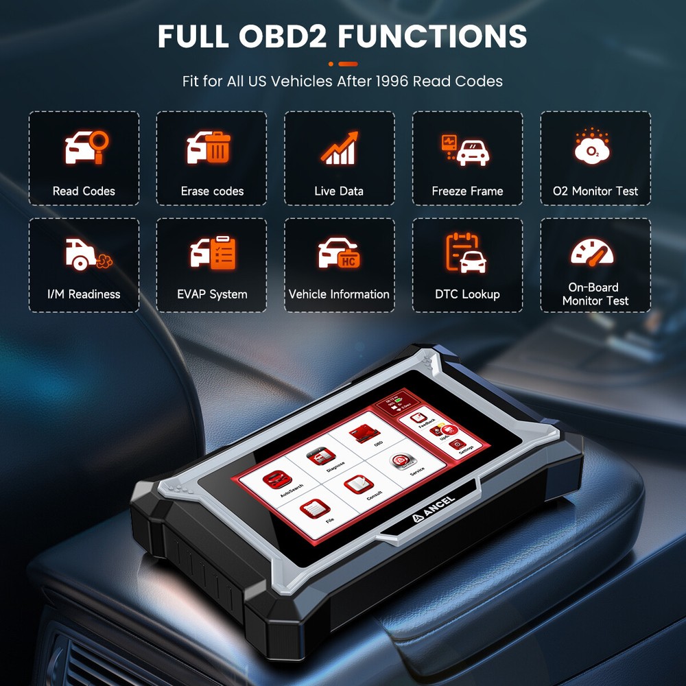 ANCEL DS100 OBD2 Scanner ABS SRS TCM Engine Code Reader Car Diagnostic Scan Tool