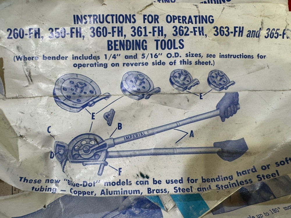 Imperial Eastman Blue Dot Tubing Bender Kit