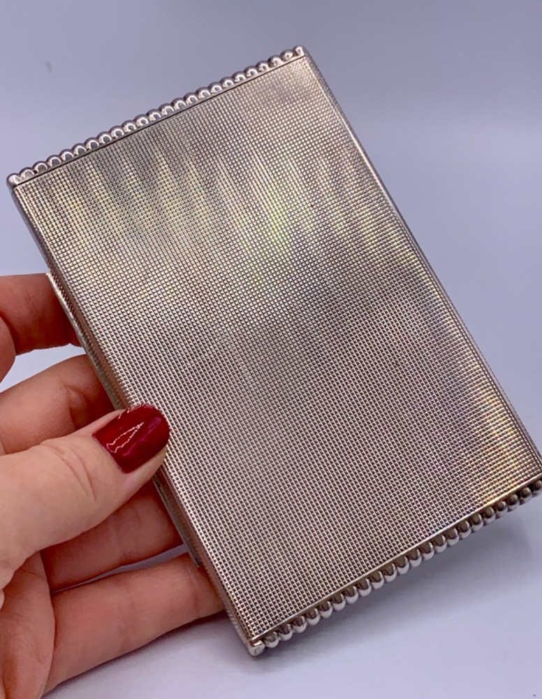 ANTIQUE 121 Gr. STERLING SILVER MASSIVE CIGARETTE CASE