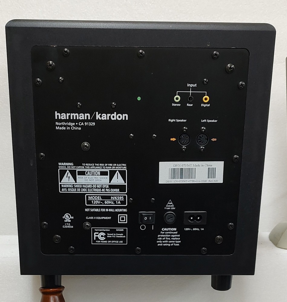 Harman Kardon H/K595 Active Powered System 2-Way Speakers 1 Subwoofer Untested