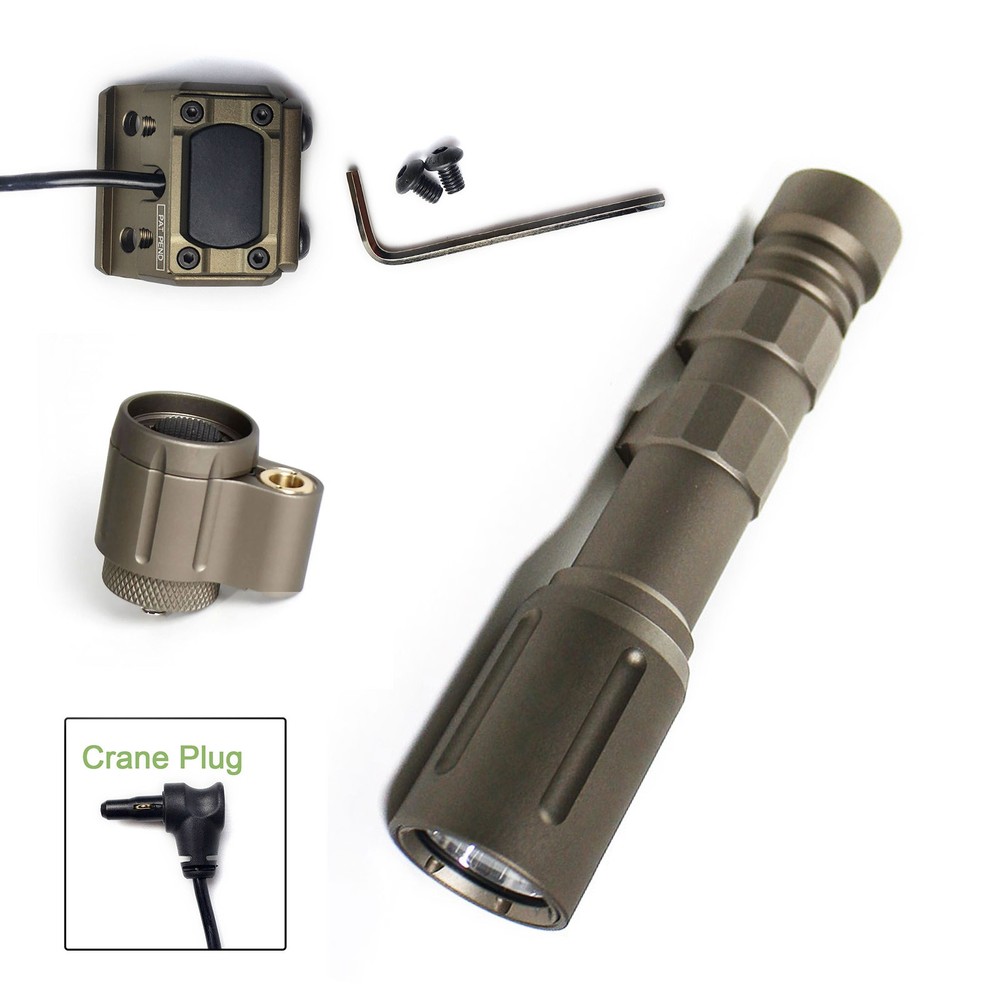 800 lumen Weaponlight LED Flashlight + Mod Button Remote Switch + Rear Tailcap