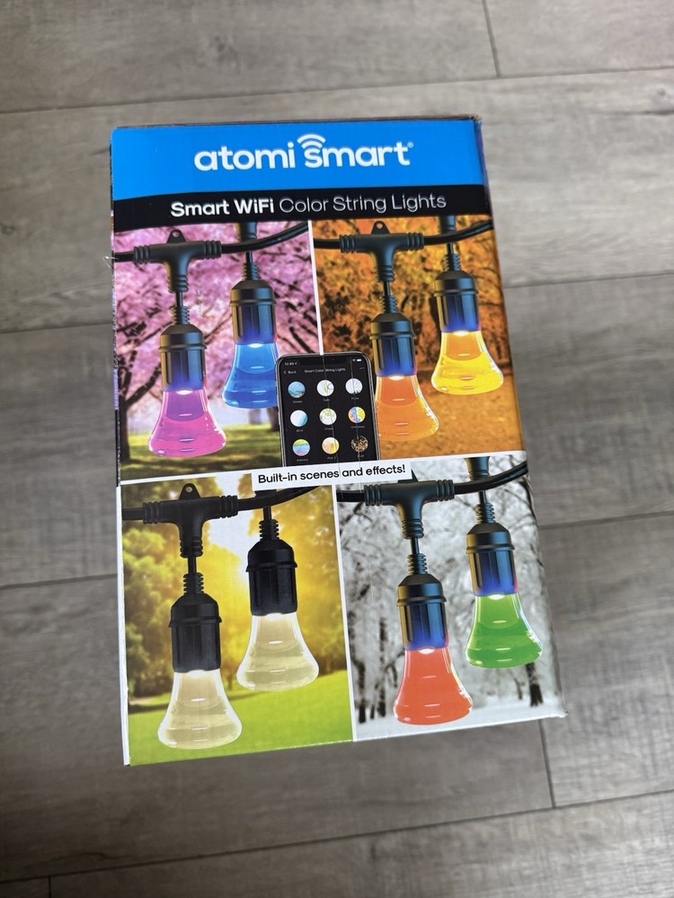 Atomi Smart Wi-Fi Color Outdoor String Lights - App controlled - 36ft
