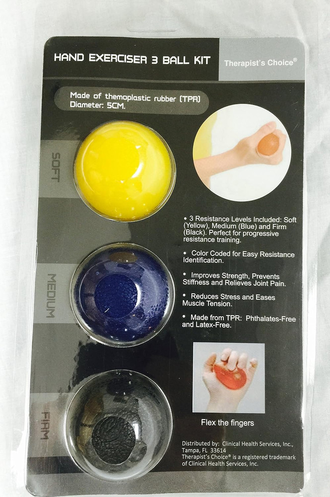 ® Hand Exercise 3 Ball Kit: 3 Color Coded Resistance Levels