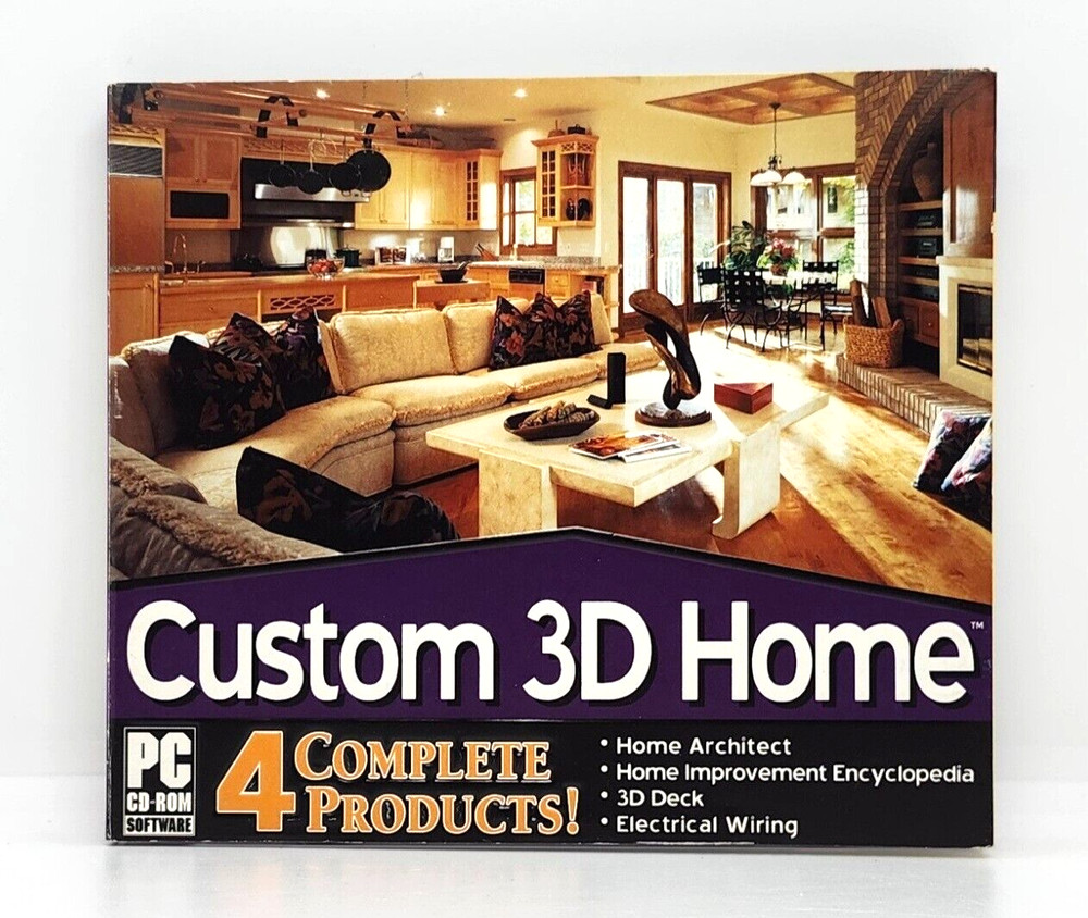 CUSTOM 3D HOME / 4 COMPLETE PRODUCTS PC CD-ROM SOFTWARE (2004) VALUSOFT