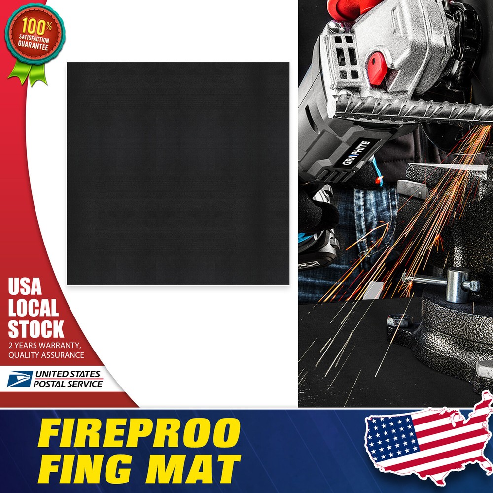 2pcs Fireproof Fireplace Hearth Rug Protection Mat Floor Resistant Pad Carpet