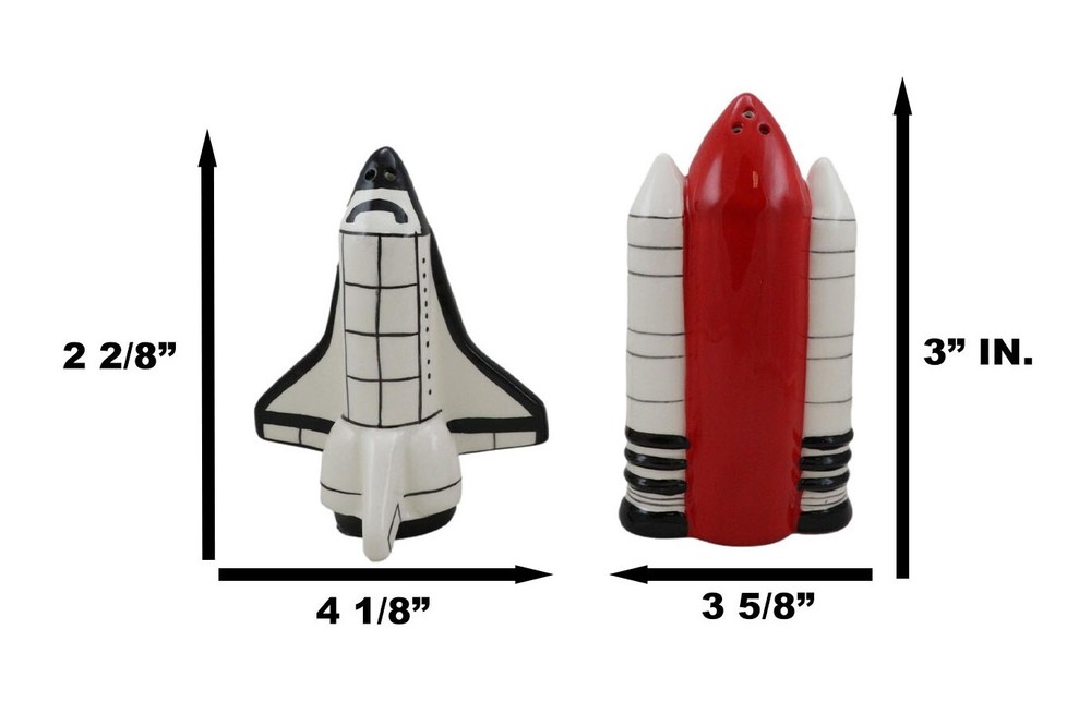 Space Shuttle Apollo Planets & Moon Exploration Salt And Pepper Shakers Set