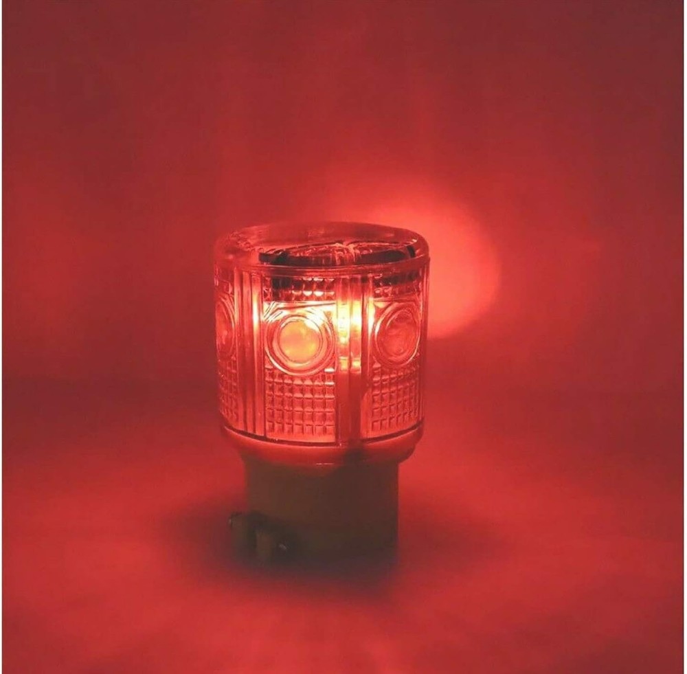 Solar Strobe Warning Light, with Strong Magnetic Base High Bright LED Red