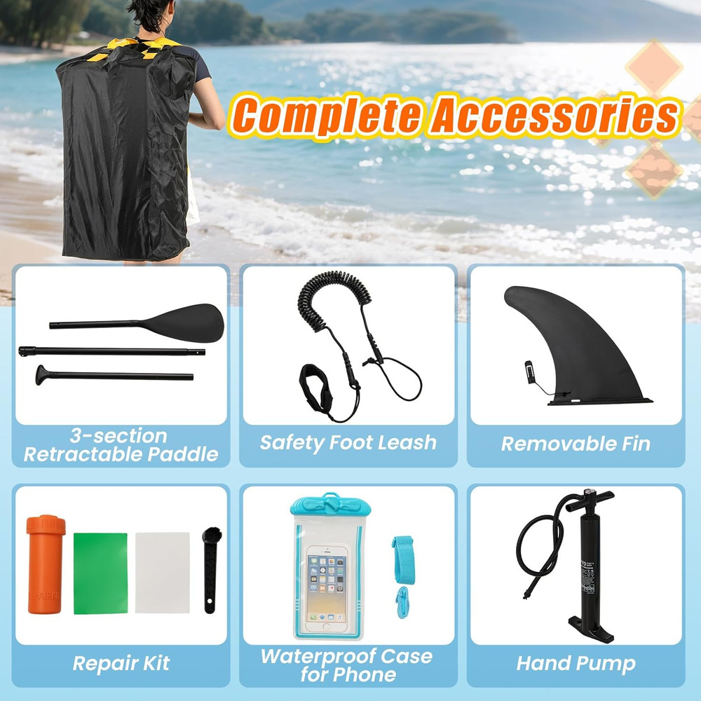 Inflatable Stand up Paddle Board, 10FT/10.5FT/11FT SUP with Accessory Pack, Adju