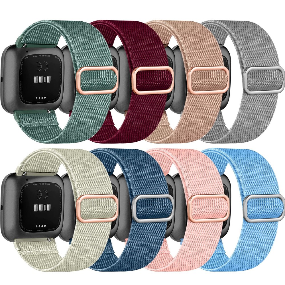 8 Pack Elastic Bands With Fitbit Versa 2/Lite/SE for Men, Adjustable Stretchy...