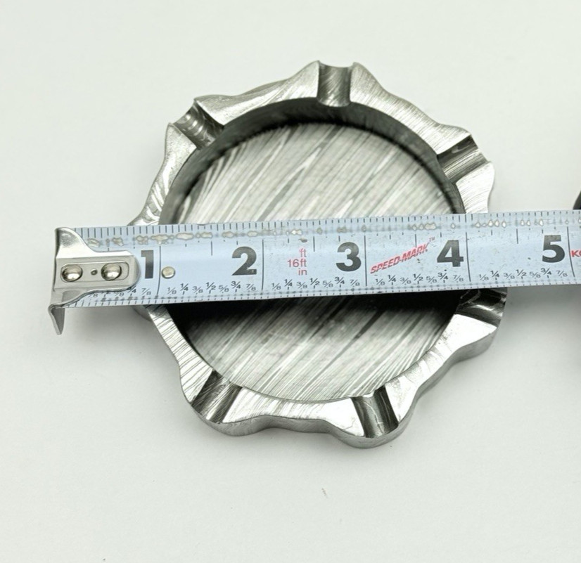 Handmade Heptagonal Damascus Steel Cigar Ashtray Article #081