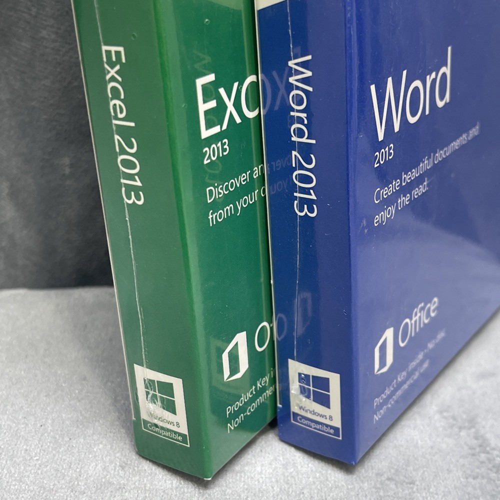 Microsoft Word 2013 & Microsoft Excel 2013 Key Cards In Sealed Boxes 1 PC