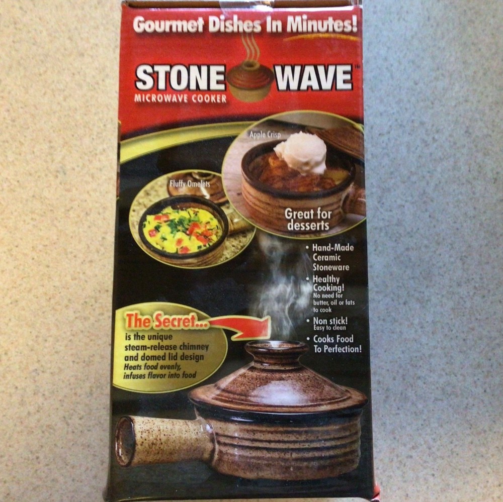 Stone Wave Microwave Cooker Ceramic Stoneware New