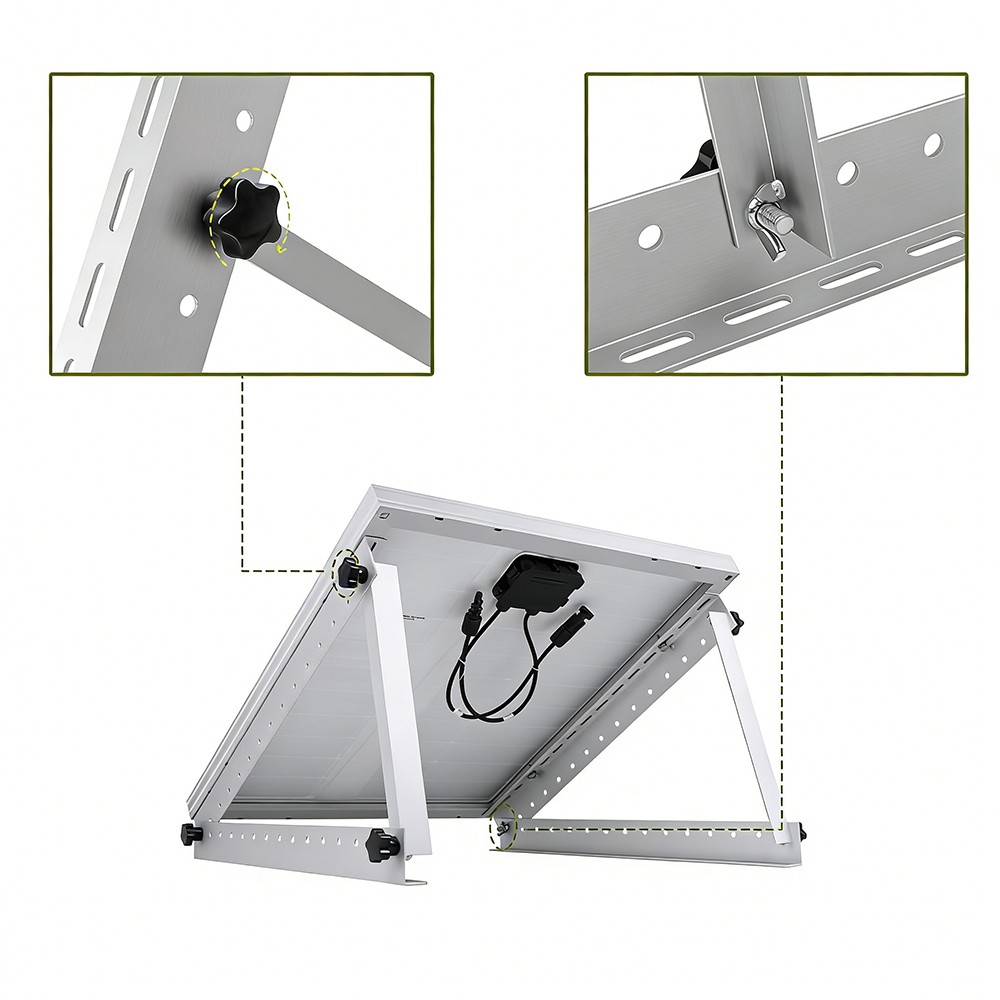 28in Solar Panel RV Tilt Mount Brackets Kit System Roof Flat Surface Adjustable