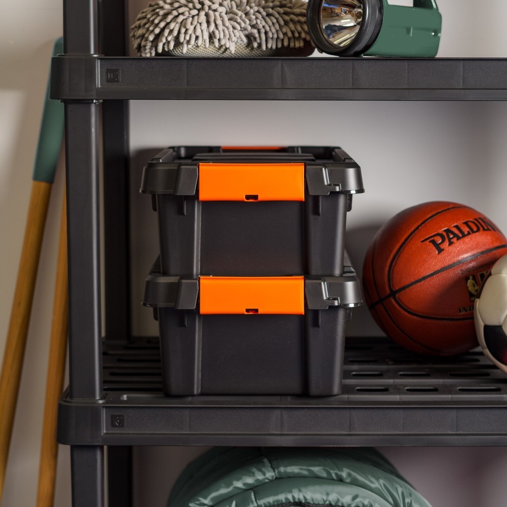 3 Gallon Heavy Duty Plastic Storage Box Container Organizer Set of 6 Stackable