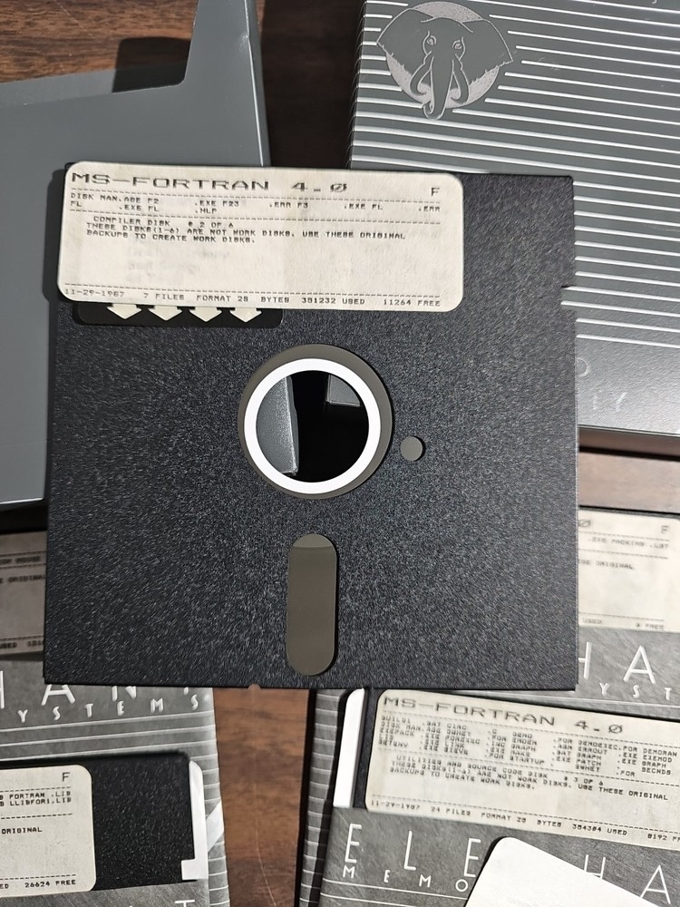 Vintage Microsoft MS-FORTRAN version 4.0 software 5.25-inch floppy disk 6/6