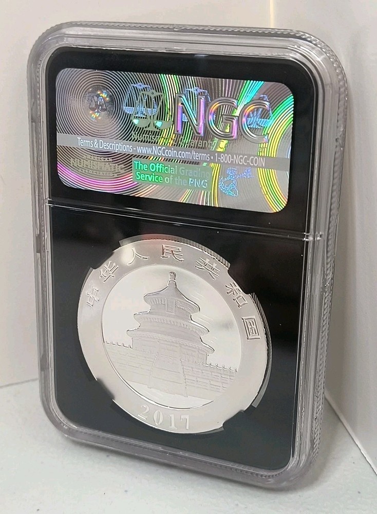 2017 China Silver Panda - 30g NGC MS70 - Early Release Black Core - 10 Yn Coin