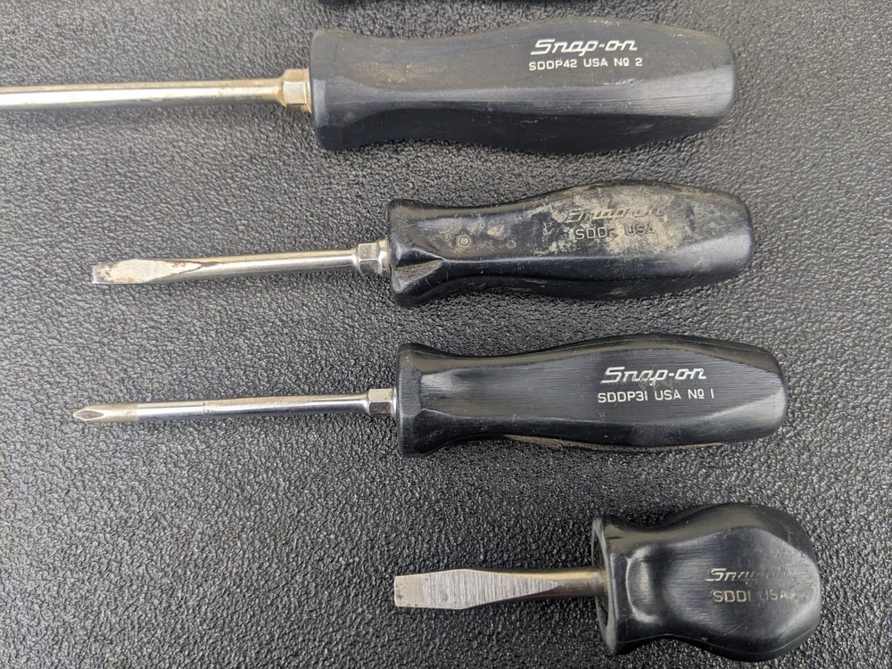#bm597 Snap-On Tools USA Black Hard Handle Screwdriver Set SDD SDDP