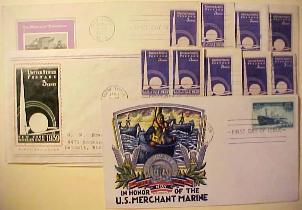 US  FDC 1939 NY FAIR 8 DIFF ALSO 1946