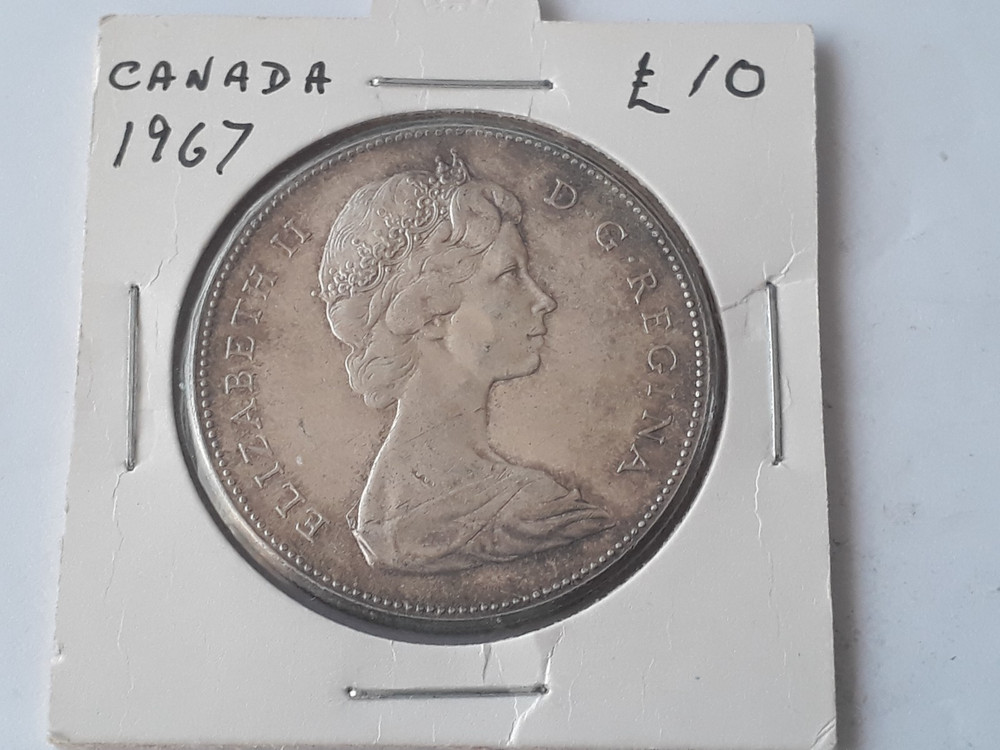 SILVER ONE 1 DOLLAR 1967 CANADA confederation