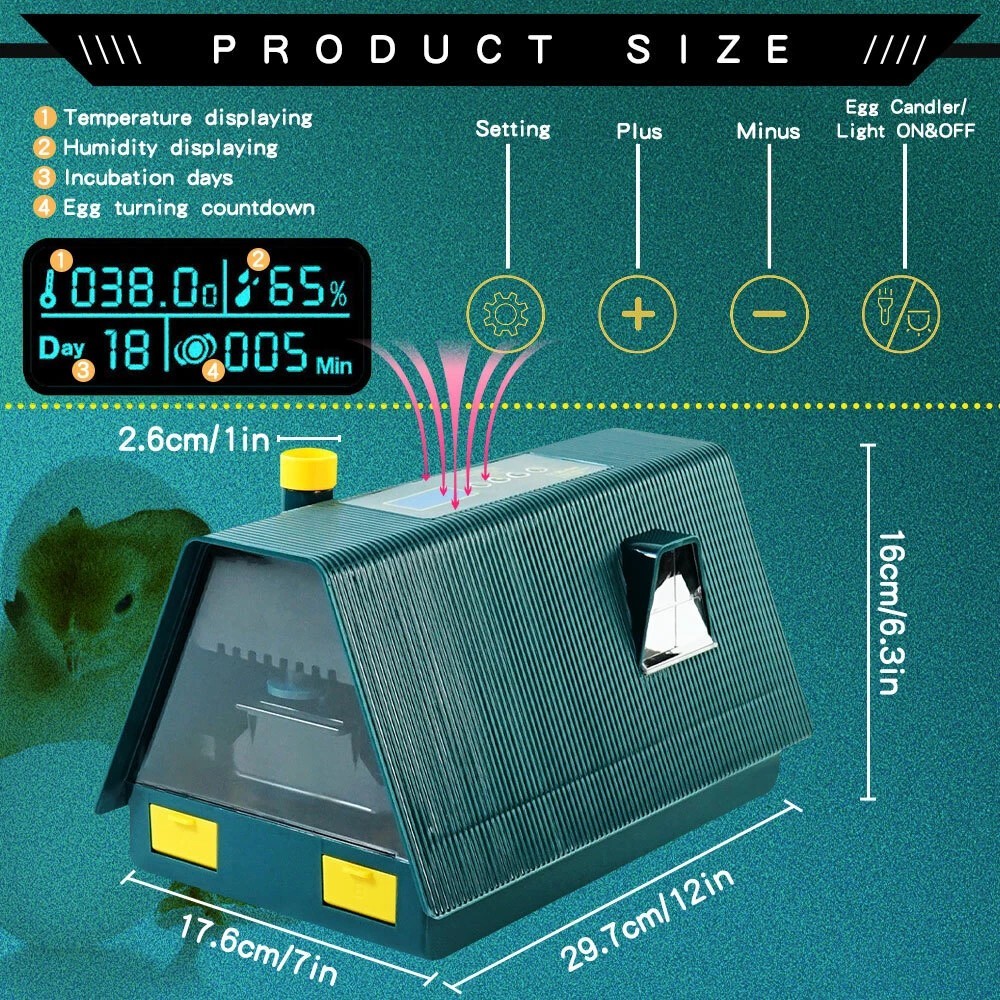 Electric Egg Hatching Automatic Rotating Chicken Quail Chick Hatcher Incubator