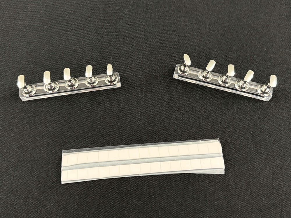 2 Set Silver Acrylic Nail Design Practice Stands Magnetic Nails Holders + Putty