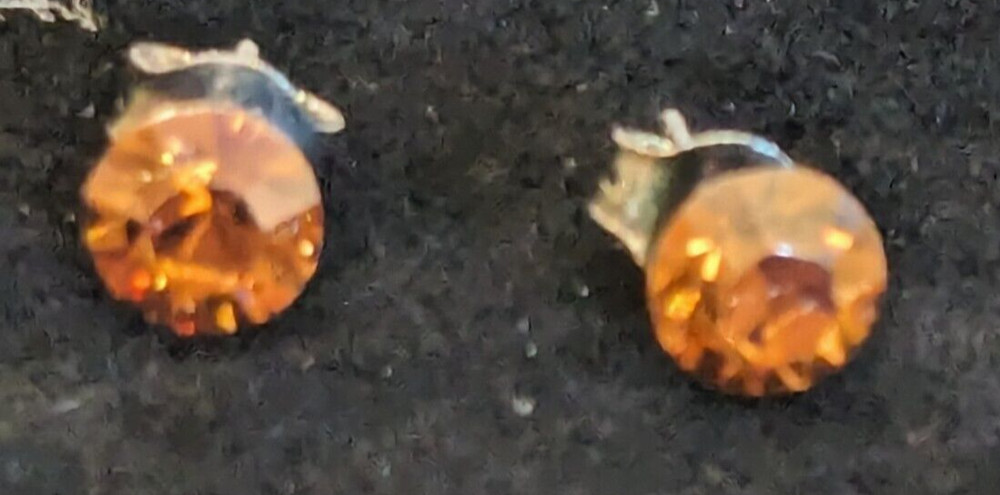 Sterling Silver & orange Gemstone earrings
