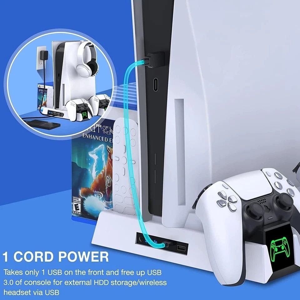 Efficient Cooling Fan Controller Charging Station For PS5 Playstation 5 Dualsens