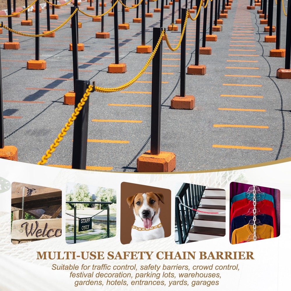 30 FT Plastic Chain Safety Chain with Zip Ties and S-Hooks White