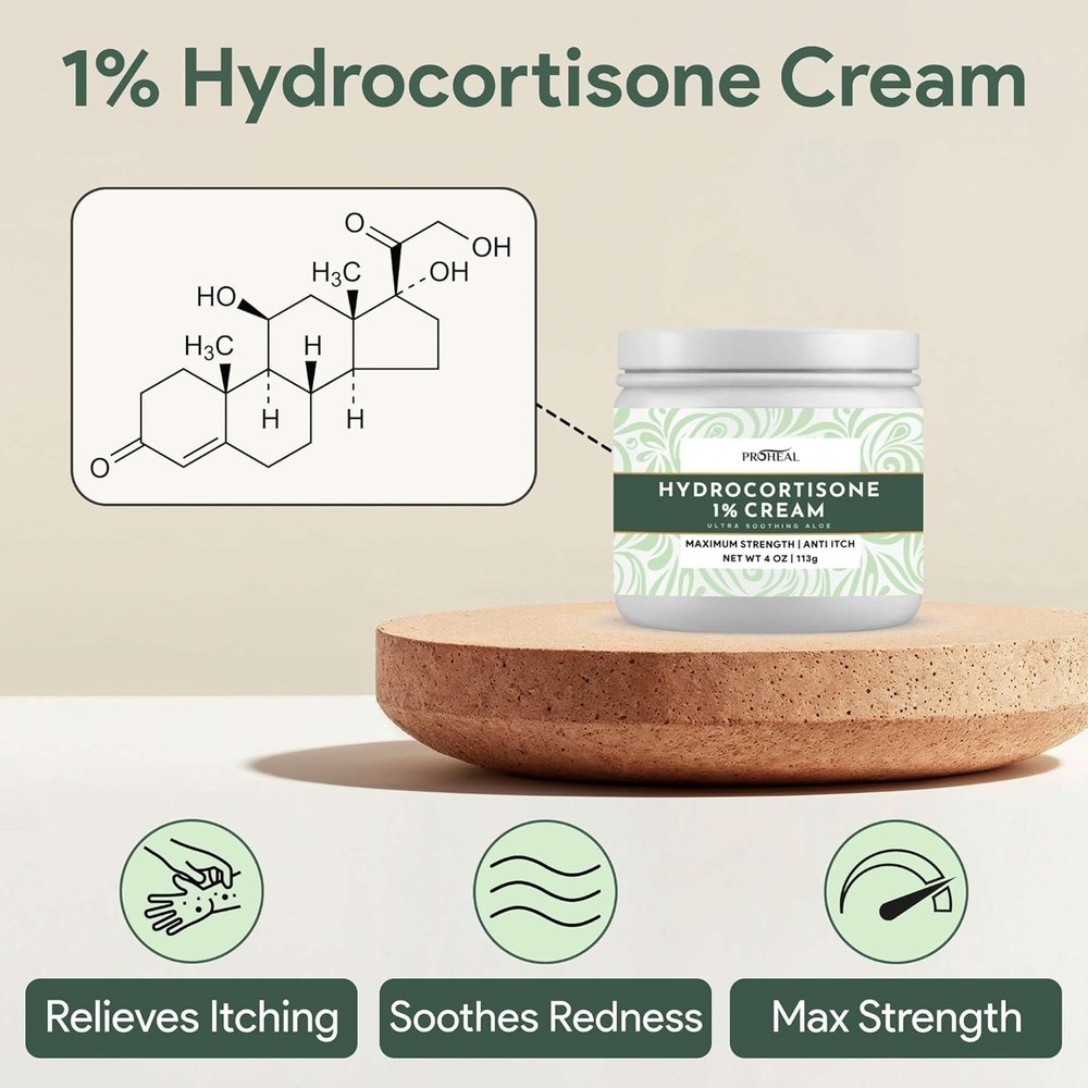 ProHeal 1% Hydrocortisone Cream Maximum Strength C12