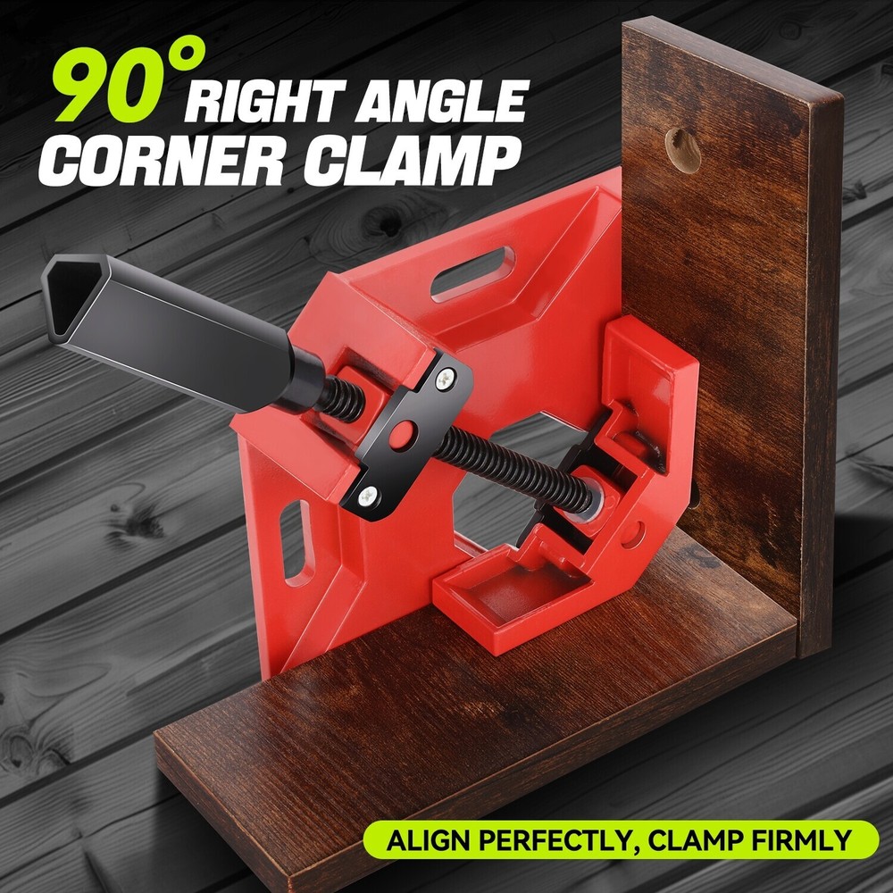 90 Degree Qiuck-Release Corner Clamp Tools w/ Rotating Handle & Swing Jaws 2PCS