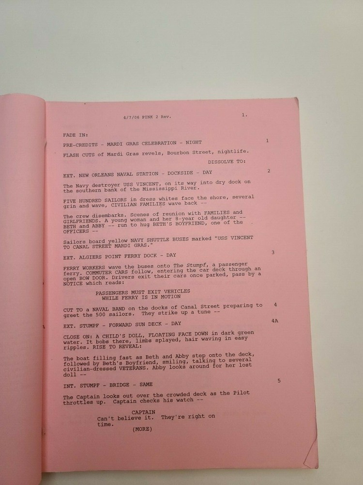 DEJA VU / Bill Marsilii 2006 Screenplay, Denzel Washington Sci-Fi technology