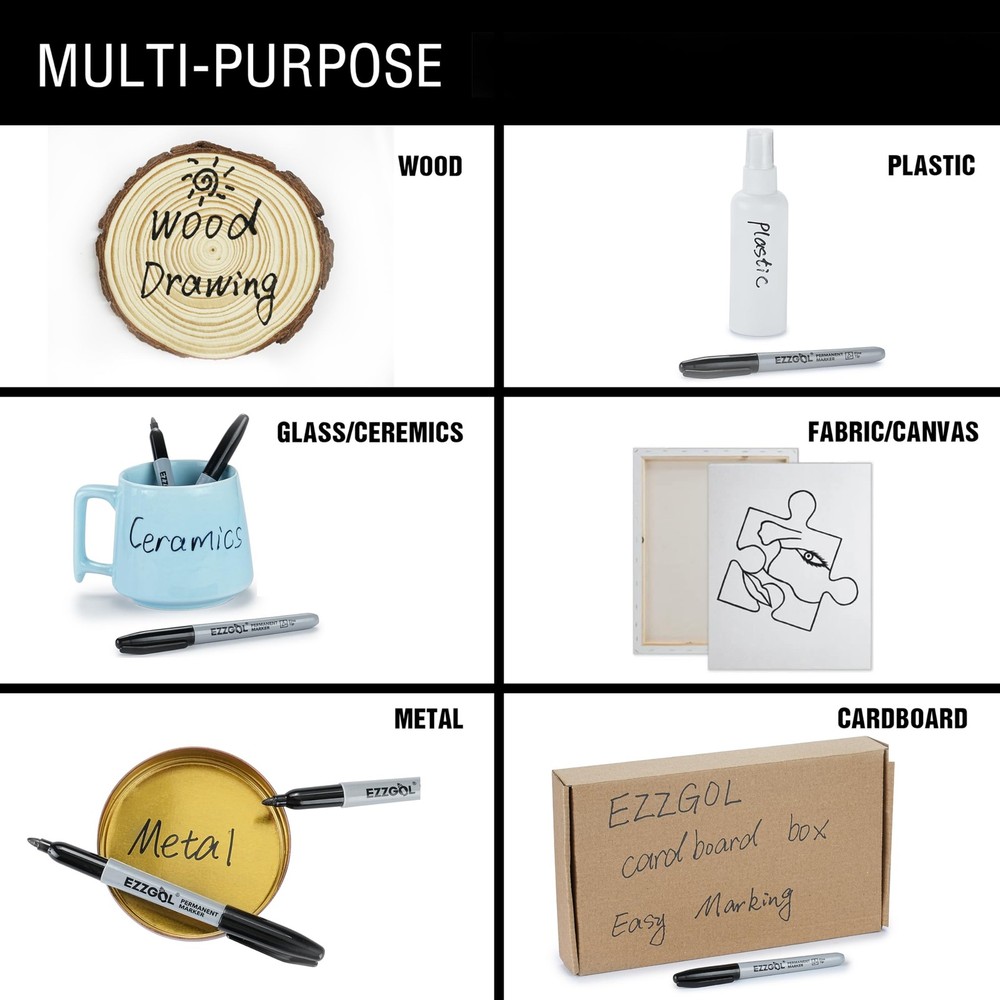 Permanent Markers Bulk, 150 Pack Fine Tip Black Permanent Markers, Waterproof...