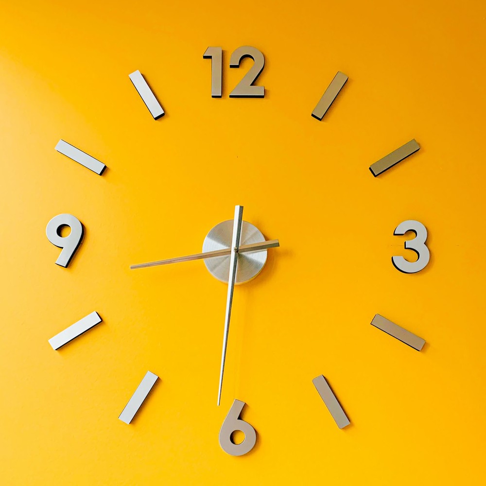 1Set 3D Wall Clock Hands Movement 6mm Shaft for 3mm Dial Thick Silver