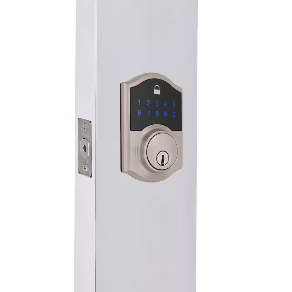 Castle Satin Nickel Compact Touch Electronic Single Cylinder Deadbolt