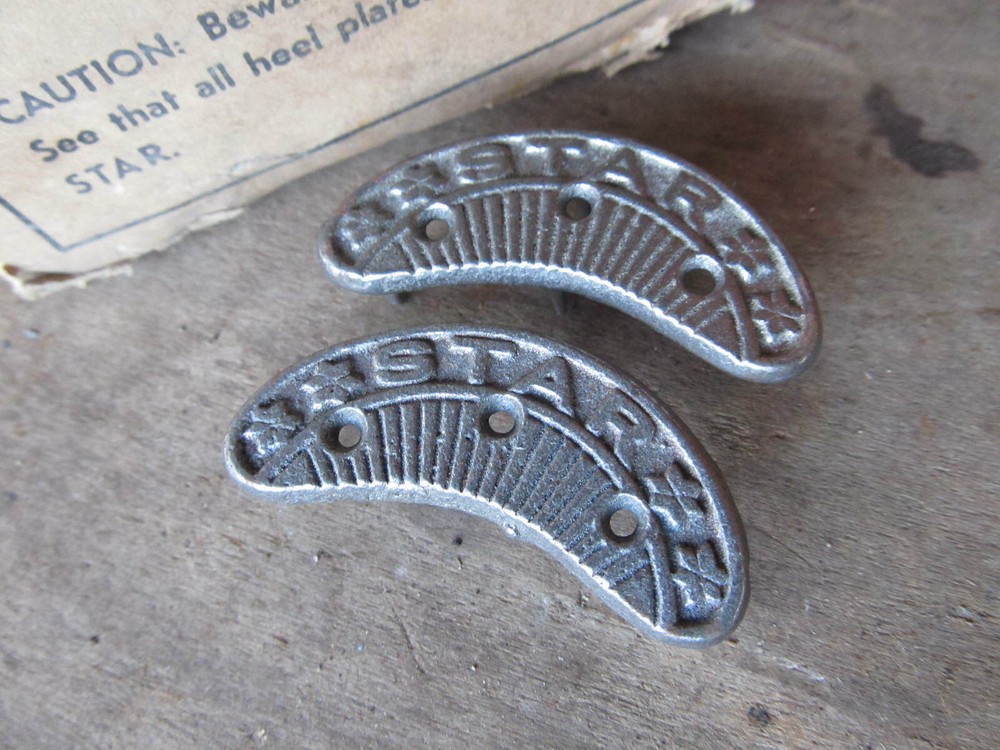 Vintage NOS STAR #5 Heel Plates PAIR (2)
