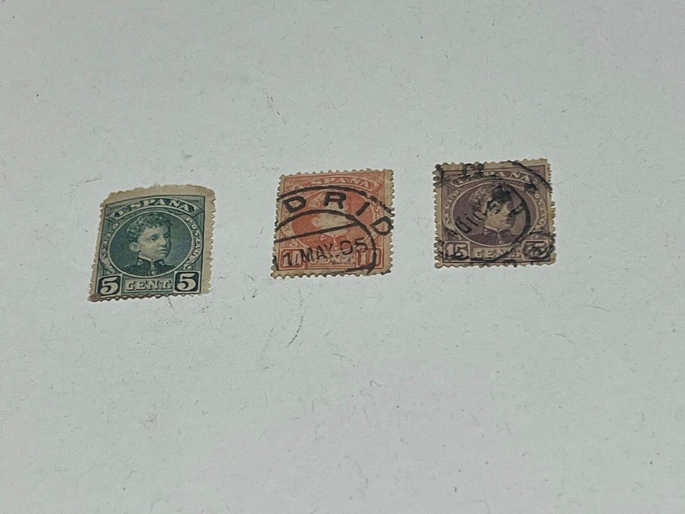Spain 1901/1905 Alfonso 5-10-15 CENT GREET COLLECTION.