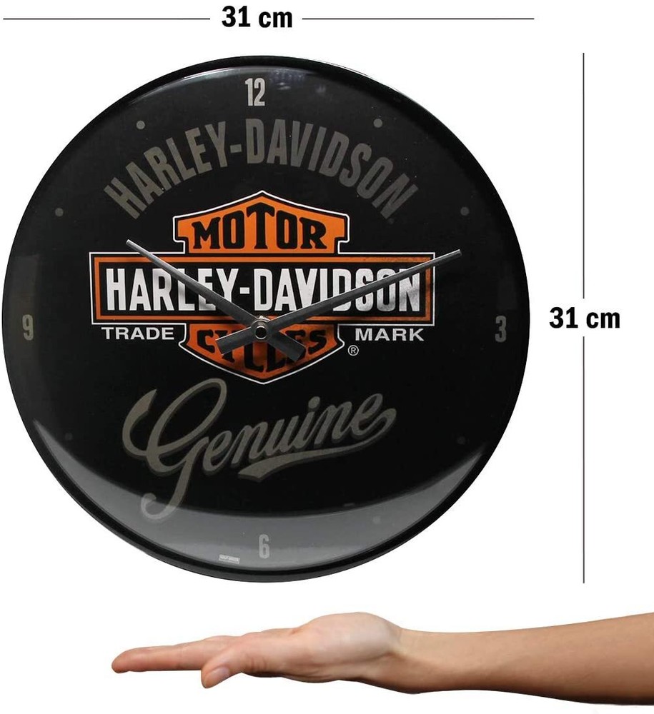 Nostalgic-Art - Retro Wall Kitchen Clock Ø 12" Analog Battery - Harley-Davidson
