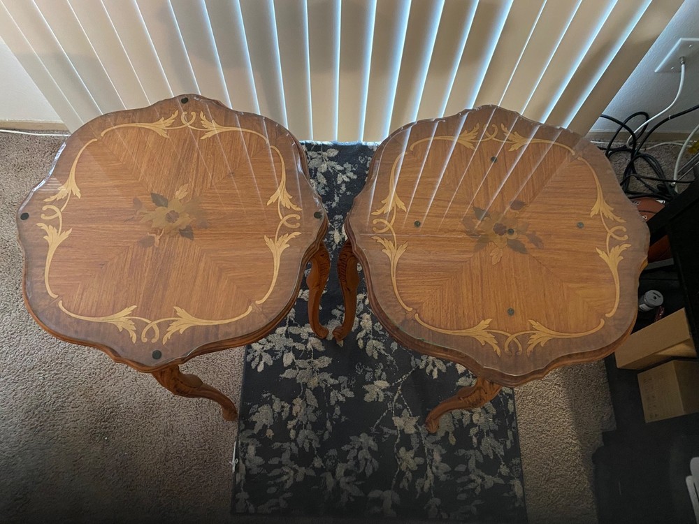 antique end tables pair