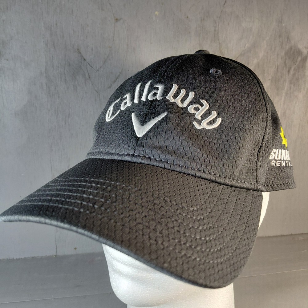 Callaway Golf Hat Cap Black Mesh Adjustable Strap Logo Snapback