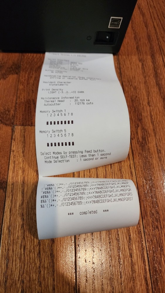 EPSON TM-T20 THERMAL RECEIPT PRINTER RS-232