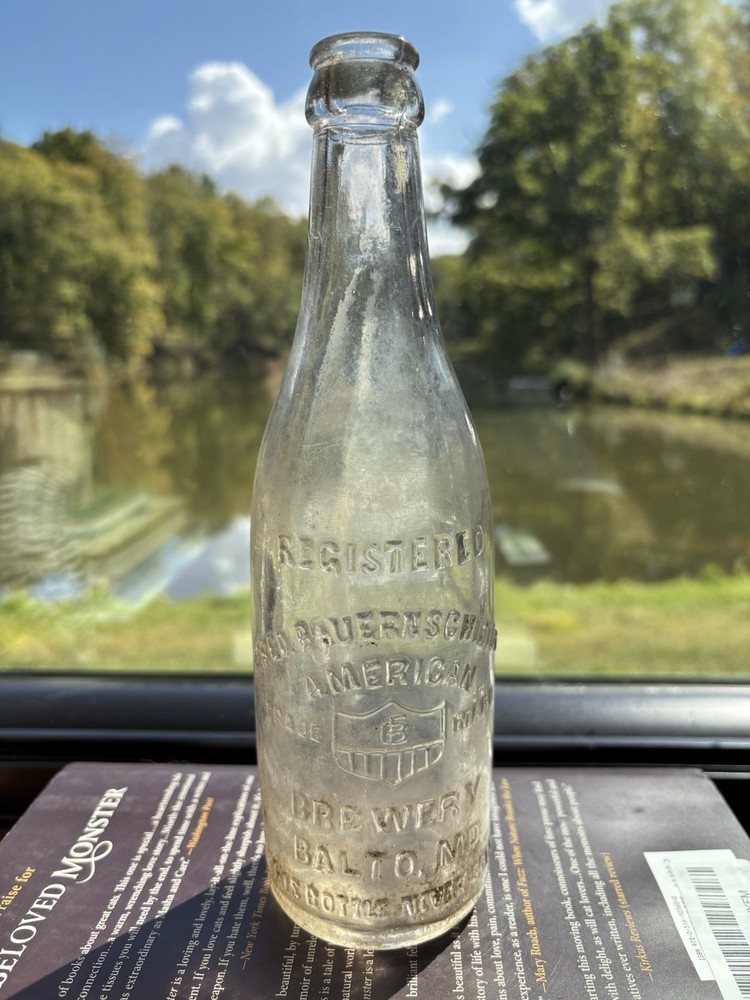 Fred Bauernschmidt American Brewery; Baltimore MD Embossed Bottle