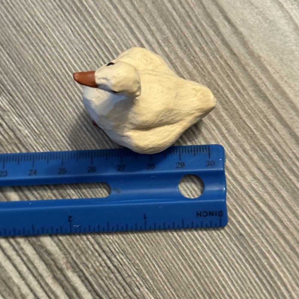 Small Solid Ceramic Goose Statue Country Cottagecore trinket 2”x2”