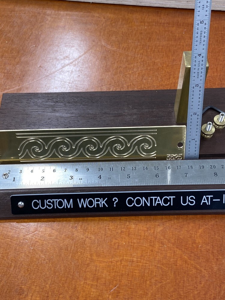 WAVES MASTER TEMPLATE 1.5” X 7” SOLID BRASS ENGRAVING PLATE FOR NEW HERMES FONT