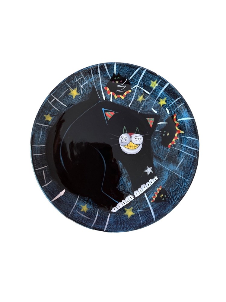Susan Winget Halloween Cat Ceramic Decorative Plate