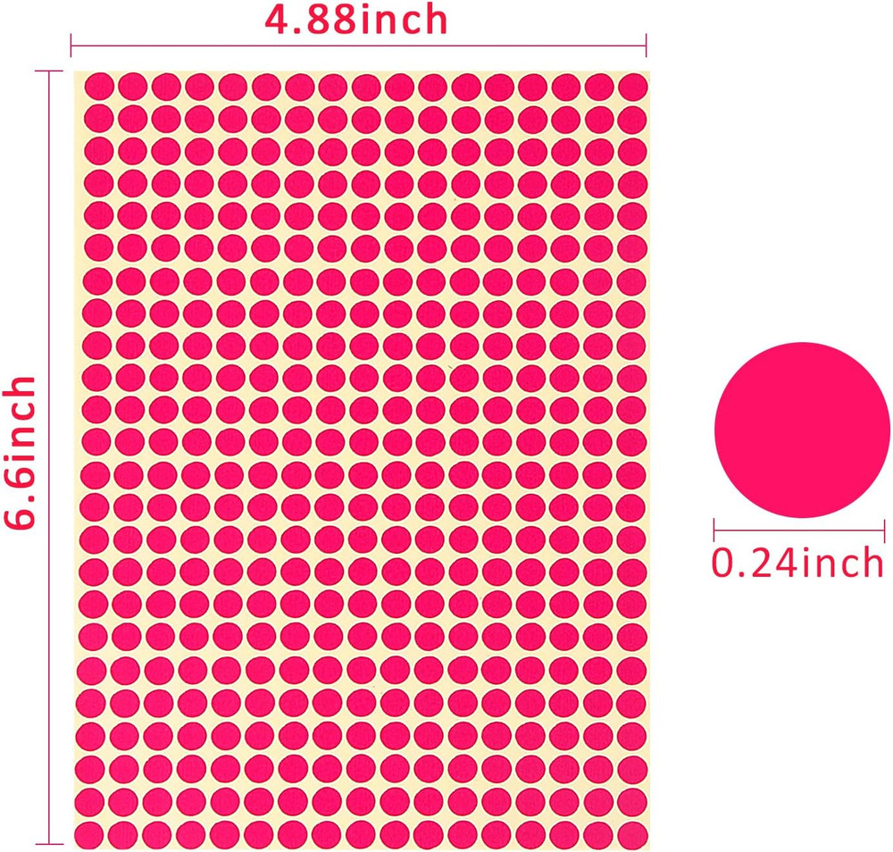 26656 Pieces Colored Dot Stickers, 1/4" Small Color Labels Coding Circle round C